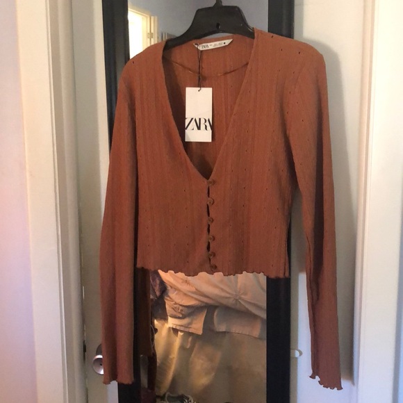 Zara size large top new with tags. Brown. - Picture 1 of 6